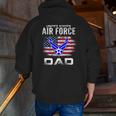 United States Air Force Dad With American Flag Zip Up Hoodie Back Print