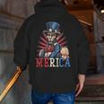 Usa 4Th Of July Abraham Lincoln Workout Muscles Zip Up Hoodie Back Print