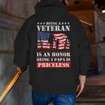 Veteran Papa Military Dad Army Father's Day Zip Up Hoodie Back Print