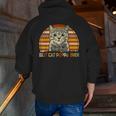 Vintage Best Cat Poppa Ever Fathers Day Christmas Zip Up Hoodie Back Print