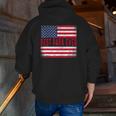 Vintage Best Papa Ever American Flag Father's Day Zip Up Hoodie Back Print