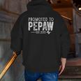 Vintage Promoted To Pepaw Est 2021 Father's Day Christmas Zip Up Hoodie Back Print