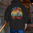 Vintage Retro Best Dad By Par Golf Player Lover Zip Up Hoodie Back Print