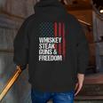 Whiskey Steak Guns & Freedom Patriotic Dad Grandpa Us Flag Zip Up Hoodie Back Print