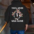 You'll Never Walks Alone Father Daughter Autism Dad Zip Up Hoodie Back Print