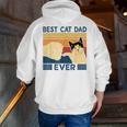 Best Cat Dad Ever Retro Vintage Cat Daddy Father Day Zip Up Hoodie Back Print