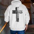 Cool Christian Blessed Dad Cross American Flag Fathers Day Zip Up Hoodie Back Print