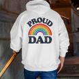 Lgbtq Proud Dad Gay Pride Lgbt Ally Rainbow Father's Day Zip Up Hoodie Back Print