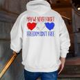 Memorial Day Quote For Veterans Patriotic Red White Blue Zip Up Hoodie Back Print