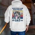 Mens Australian Shepherd Dad Father Retro Australian Shepherd Zip Up Hoodie Back Print