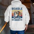 Mens Beagle Dad Father Retro Beagle Dog Dad Zip Up Hoodie Back Print