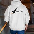 Mens Father's Day Rocket Dad Zip Up Hoodie Back Print