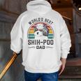 Mens World's Best Shih Poo Dad Vintage Dog Dad Zip Up Hoodie Back Print
