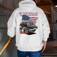 Merica Patriotic Classic Hot Rod Muscle Car Usa Flag Zip Up Hoodie Back Print