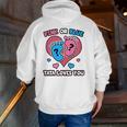 Pink Or Blue Tata Loves You Gender Reveal Announcement Zip Up Hoodie Back Print
