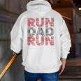 Run Dad Run Marathon Support Team Triathlon Dad Zip Up Hoodie Back Print