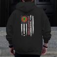 24Th Infantry Division American Flag Veteran Day Father Day Zip Up Hoodie Back Print