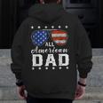 All American Dad 4Th Of July Usa America Flag Sunglasses Zip Up Hoodie Back Print
