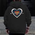 Archery Mom Target Heart Usa Archery Zip Up Hoodie Back Print