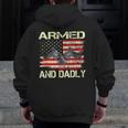 Armed And Dadly Fathers Day 2023 For Dads Zip Up Hoodie Back Print Armed And Dadly Fathers Day 2023 For Dads Zip Up Hoodie Back Print