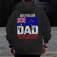 Australian Dad Australia Flag Zip Up Hoodie Back Print