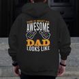 Awesome Best Dad Thumbs Up Proud Daddy Father's Day Zip Up Hoodie Back Print
