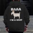 Baa I'm A Goat Costume Animal Goat Zip Up Hoodie Back Print