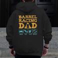 Barrel Racing Dad Drive Pay Clap Repeat Vintage Retro Zip Up Hoodie Back Print