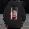 Baseball Usa Flag American Flag Vintage For Dad Father's Day Zip Up Hoodie Back Print