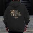 Bear Dad Husband Daddy Protector Hero Fathers Day Zip Up Hoodie Back Print