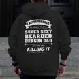 Bearded Dragon Dad Shirt Father's Day Lizards Sexy Zip Up Hoodie Back Print