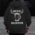 Beer HunterCraft Beer Lover Zip Up Hoodie Back Print