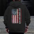 Best Bonus Dad Ever Father's Day American Flag For Dad Zip Up Hoodie Back Print