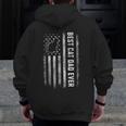 Best Cat Dad Ever American Flag Daddy Father's Day Vintage Zip Up Hoodie Back Print