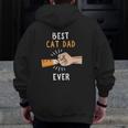 Best Cat Dad Ever Paw Fist Bump Zip Up Hoodie Back Print