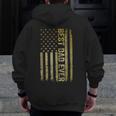 Best Dad Ever Father's Day Us American Flag Fathers Day Zip Up Hoodie Back Print