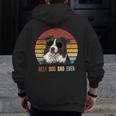 Best Dog Dad Ever Border Collie Father's Day Zip Up Hoodie Back Print
