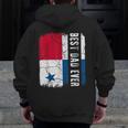 Best Panamanian Dad Ever Panama Daddy Father's Day Zip Up Hoodie Back Print