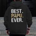 Best Papu For Grandfather From Granddaughter Grandson Zip Up Hoodie Back Print