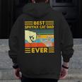 Best Sphynx Cat Dad Ever Retro Vintage Sunset Zip Up Hoodie Back Print