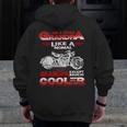I Am A Biker Grandpa Cool Motorbike Chopper Zip Up Hoodie Back Print