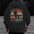 Blessed To Be Called Dad And Grumps Vintage Fathers Day Zip Up Hoodie Back Print