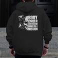 Body Under Construction Mind On A Mission Fitness Lovers Zip Up Hoodie Back Print