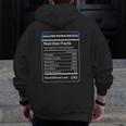 Cabo Verdean Dad Nutrition Facts Zip Up Hoodie Back Print
