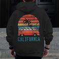 California Retro Surf Bus Vintage Van Surfer & Sufing Zip Up Hoodie Back Print