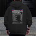 Cambodian Dad Nutrition Facts Father's Zip Up Hoodie Back Print