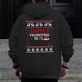 Christmas Pregnancy Announcement New Dad Ugly Zip Up Hoodie Back Print