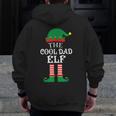 The Cool Dad Elf Matching Family Group Christmas Pajama Zip Up Hoodie Back Print