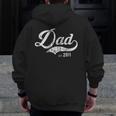 Dad Est 2011 Worlds Best Father's Day We Love Daddy Zip Up Hoodie Back Print