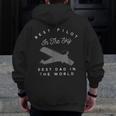 Dad Father Airplane PilotBirth Day Zip Up Hoodie Back Print